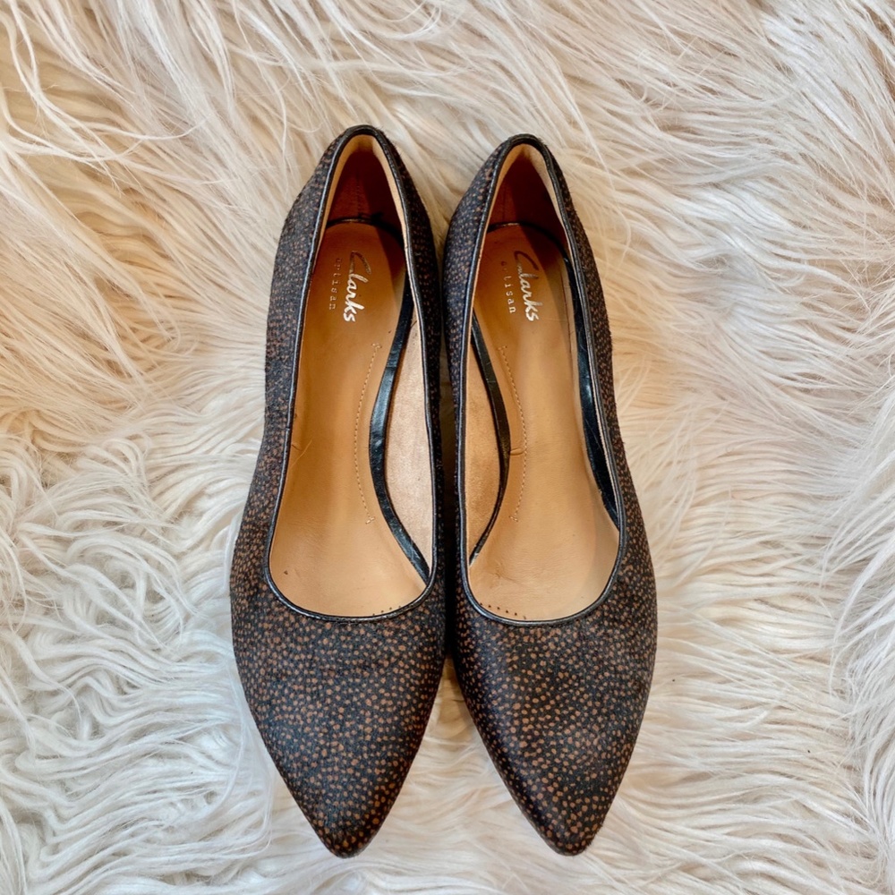 Clarks Artisan Sage Cooper Calf Hair Heels Sz 8 - Picture 9 of 11